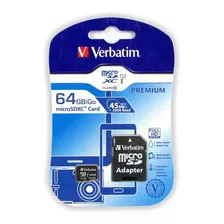 Memoria Micro Sd 64gb Verbatim Clase 10 Con Adaptador