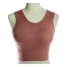 Crop Top Peto Mujer Cuello Alto Con Relleno - Adcesorios