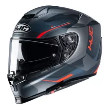 Capacete De Moto Esportivo Hjc Rpha 70 Kosis Leve Conforto Para Motociclista E Pilotos De Motovelocidade Viseira Plana 2d Já Vai Com Pinlock Fechamento Duplo D Cor Preto Azul E Laranja Tamanho 58