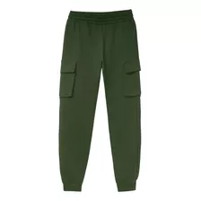 Calça Cargo Amora Em Moletom Sem Felpa Na Cor Verde Jungle