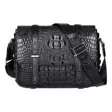 Pijushi Bolso Bandolera De Piel De Cocodrilo Para Hombre, Ne