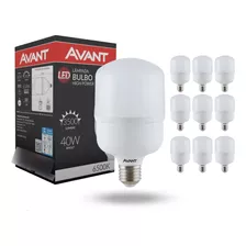 Kit 10 Lâmpada Led 40w Bulbo Galpão E Área Externa Bivol E27