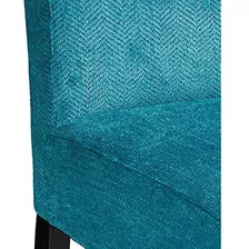 Roundhill Furniture Pisano Teal Blue Fabric Silla Contemporá