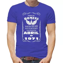 Camiseta As Lendas Nascem Mês De Abril Ano 1971