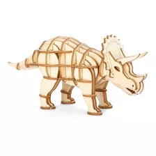 Juego De Mesa Rompecabezas Triceratops 3d Madera Dinosaurio