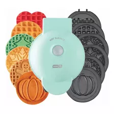 Mini Wafflera Dash 7 Placas Intercambiables + Estuche Almace Color Agua