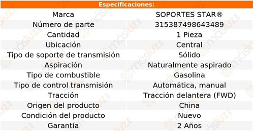 1) Soporte Transmisin Ctral Sl1 4 Cil 1.9l 92/02 Foto 3