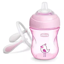 Copo Infantil Chicco Transição +4 Meses Antivazamento Rosa