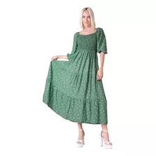 Vestido Casual Mujer Verde Stfashion 64104728