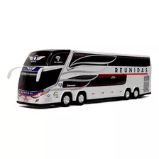 Miniatura Ônibus Reunidas G7 Branco 4 Eixos 30cm