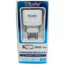 Kit Carregador Micro-usb V8 Kingo 1.2a Android 