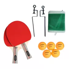 Kit Ping Pong Raquetes 5 Bolinhas Rede De Nylon Atrio