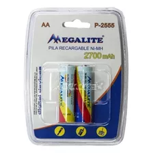 Pila Aa Megalite Recargables P-2555 Cilíndrica - Pack De 2 Unidades