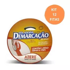 Kit 12 Fitas De Demarcação De Solo 853 50mmx15m Adere Cor Preto