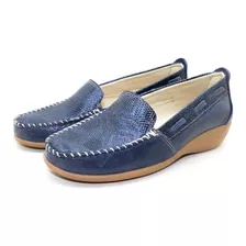 Zapatos Mocasines Mujer Taco Guaracha Cuero Vacuno Confort 