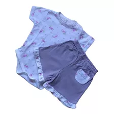 Conjunto Body Short 3meses 6meses 9meses Lila Rosa Lavanda