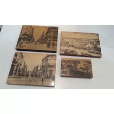 4 Fotos Antigas De Curitiba Emolduradas Em Madeira Anos 1940