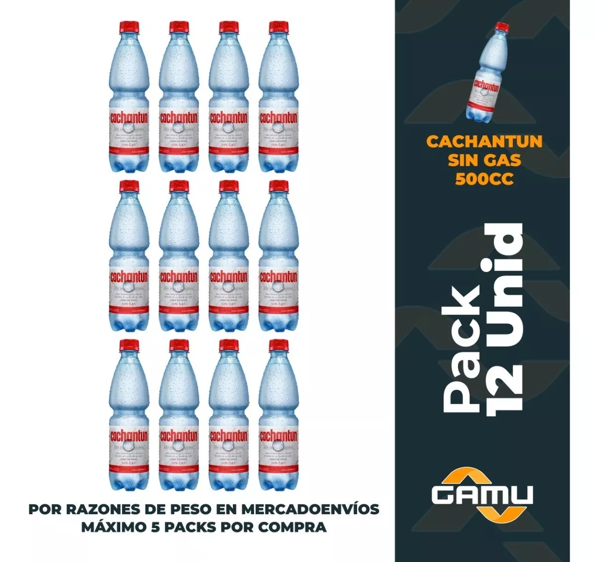 Cachantun 500cc Sin Gas Gas - Pack 12 Botellas