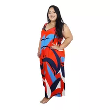 Vestido Macacão Saruel Longo Decote V Slim E Plus Size