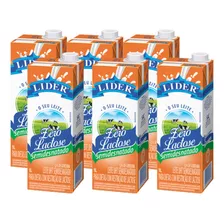 Leite Uht Semidesnatado Zero Lactose Lider 1l - 6 Unidades 