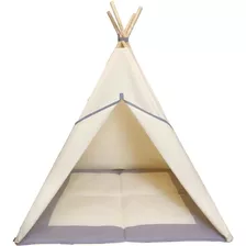 Tenda Infantil Com Tapete Acolchoado Cinza 135x90x90cm