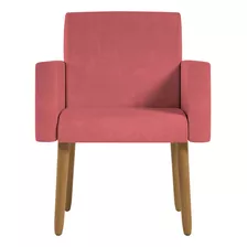 Poltrona Decorativa Cadeira Escritório Recepção Balaquidecor Cor Rosa
