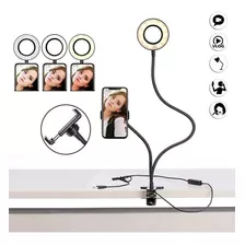 Suporte Articulado Celular Luz Flash Ring Light Youtuber