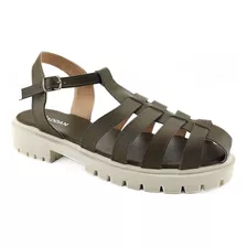 Sandalia Plataforma Tratorada Feminina Confortavel Flatform