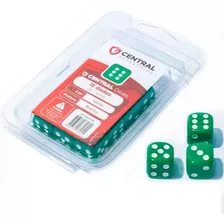 Central Dices D6 15 Unidades De 16mm Verde E Branco