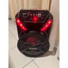 Caixa De Som Bluetooth Com Led Preta Bomber Papão 510 12 