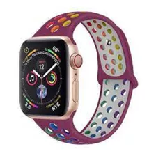 Pulseira Silicone Nke Para Apple Watch 38mm 40mm 42mm 44mm