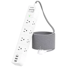 Cable De Extension De 10 Pies Contra Sobretensiones 3 Usb