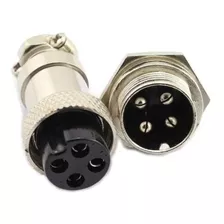 60x Conector Mike 4 Vias Gx16 4 - Macho E Femea