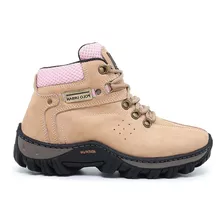 Bota Coturno Feminino Adventure Confortável Cano Baixo Couro