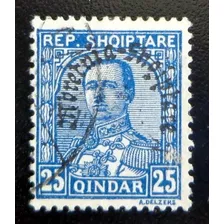 Albania, Sello Sc. 232 Resello 1928 Usado L7573