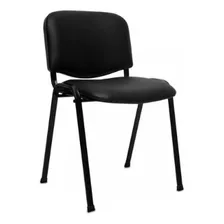 Silla Fija 4 Patas De Oficina Sala Espera Tapizada Apilable Color Negro Material Del Tapizado Tela