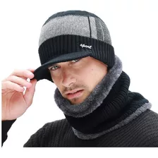 Kit Boné Boina Gorro Cachecol Forrada Térmica Lã Invernofrio