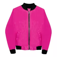  Chamarra Bomber Jacket Con Cierre Pink Rosa Mexicano Moda