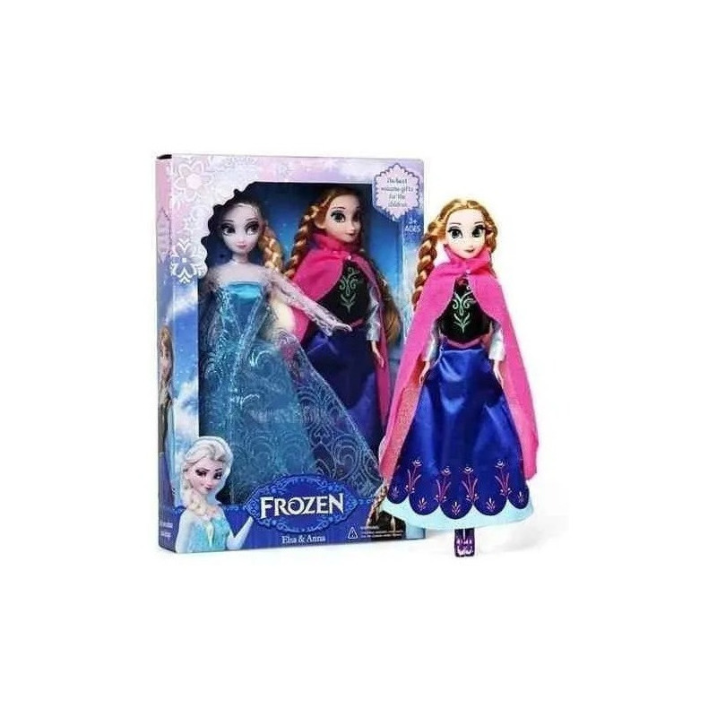 Linda Boneca Frozen Elsa Com Som 24cm Menina Brinquedos