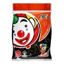 Globo Latex Decorator Redondo N° 9 Payaso C/100 Piezas Color Negro