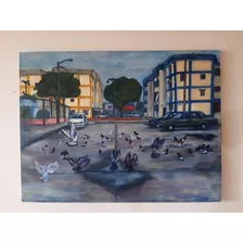 Paisaje Urbano, Pintura A Mano , Cuadro Decorativo