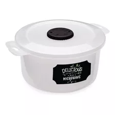 Tupper Recipiente De Plástico Para Vapor Redondo 2000ml