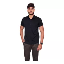 Camisa Social Casual Manga Curta Masculina Slim - Elastano