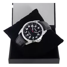 Relógio Orient Masculino Couro Preto - Mbsc1031 P2px Cor Do Bisel Prateado