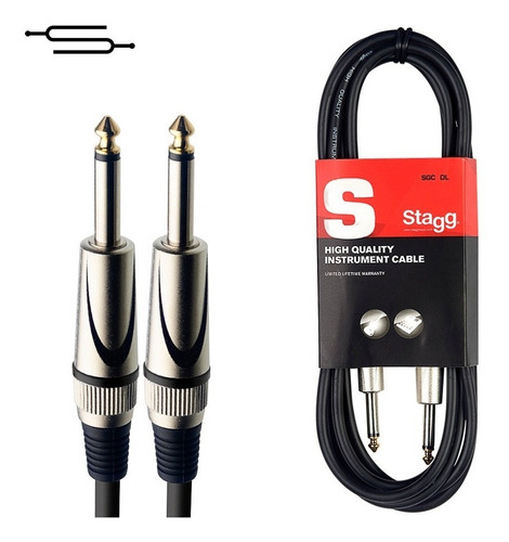 Cable Plug Profesional Guitarra Bajo Stagg  6m  - Simisol