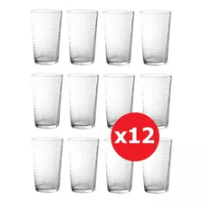 Set X12 Vaso Largo Durax Cobra De Vidrio 350 Cc Color Transparente