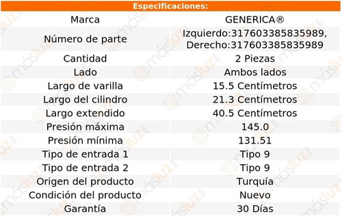 2- Amortiguadores 5a Puerta Duster 2013/2017 Generico Foto 2