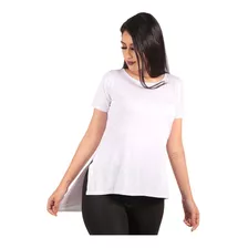 Camiseta Long Feminina Blusa Camisa Alongada Roupa Tumblr