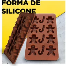 Forma Silicone Boneco Neve Natal Biscoito Chocolat 12 Cavas