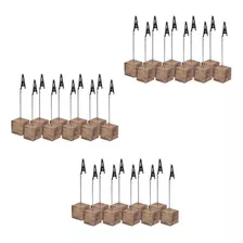 30 Pcs Wooden Base Wire Photo Clip Wedding Table